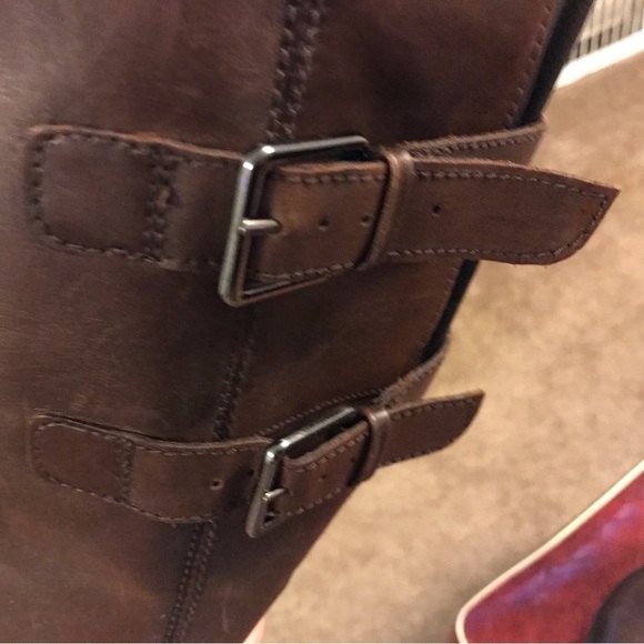 Ecco Women's Brown/Black Sartorelle 25 Tall Buckle Knee High Boot - Picture 11 of 16